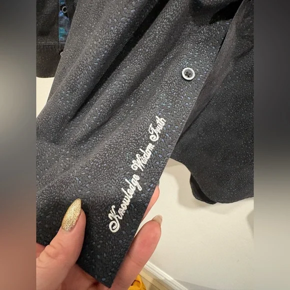 MENS ROBERT GRAHAM BLACK DRESS SHIRT - Picture 6 of 7